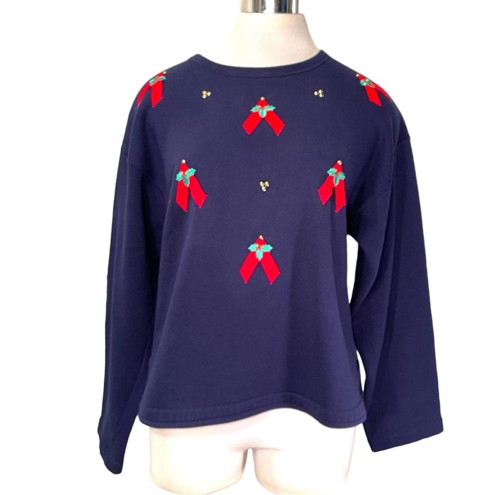 Holiday Sweatshirt Holly Ribbon - Picture 10 of 17